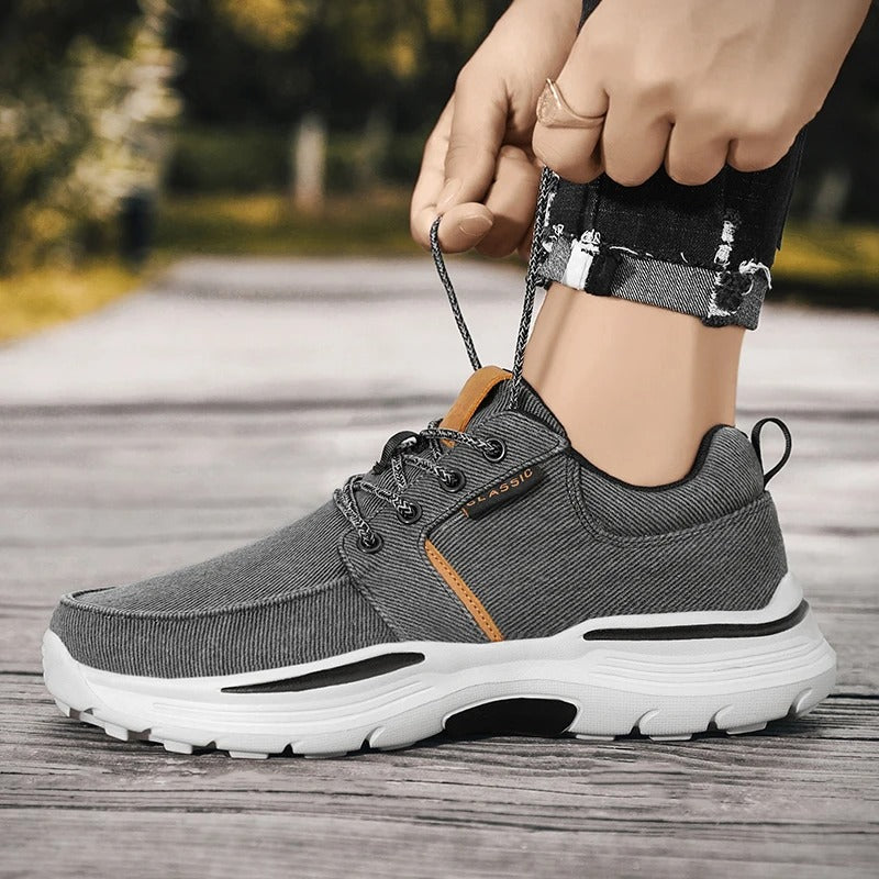 Canvas Sneakers with Moc-Toe Stitching