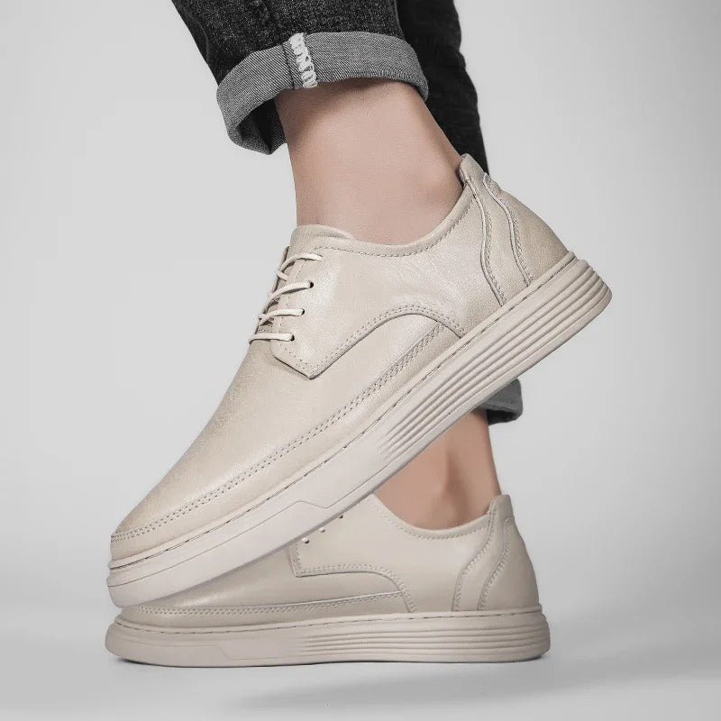 Full-Grain Leather Sneakers with Cushioned Sole
