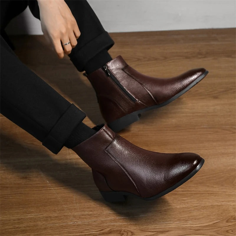 Refined Cowhide Leather Boots