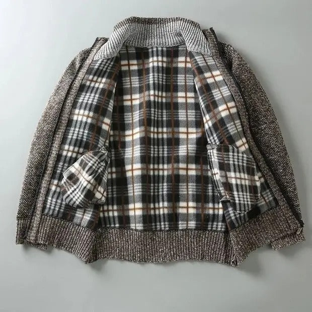 Fleece Jacket with Plaid