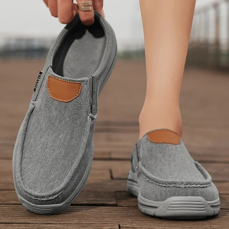 Canvas Slip-On Shoes with Cushioned Insole