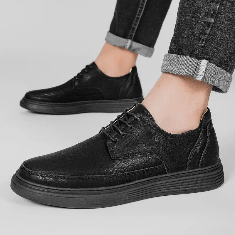 Full-Grain Leather Sneakers with Cushioned Sole
