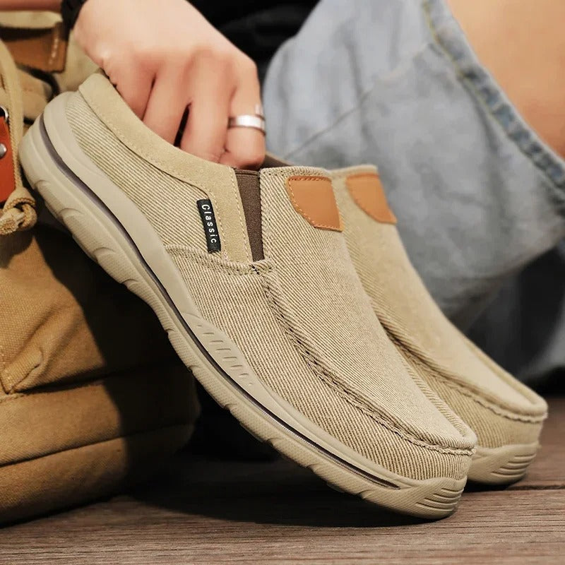 Canvas Slip-On Shoes with Cushioned Insole