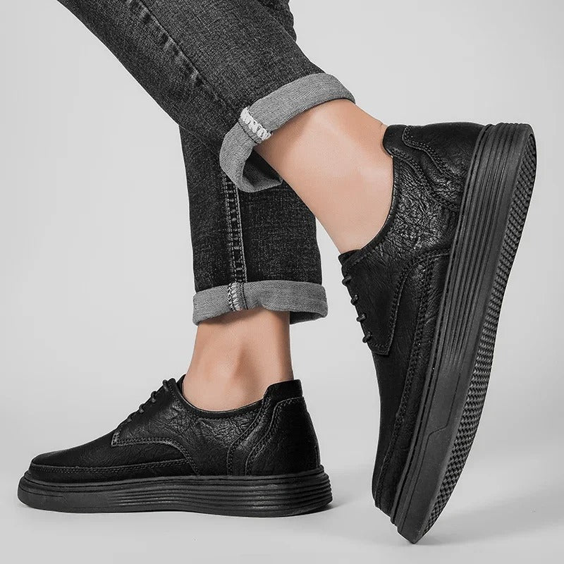 Full-Grain Leather Sneakers with Cushioned Sole