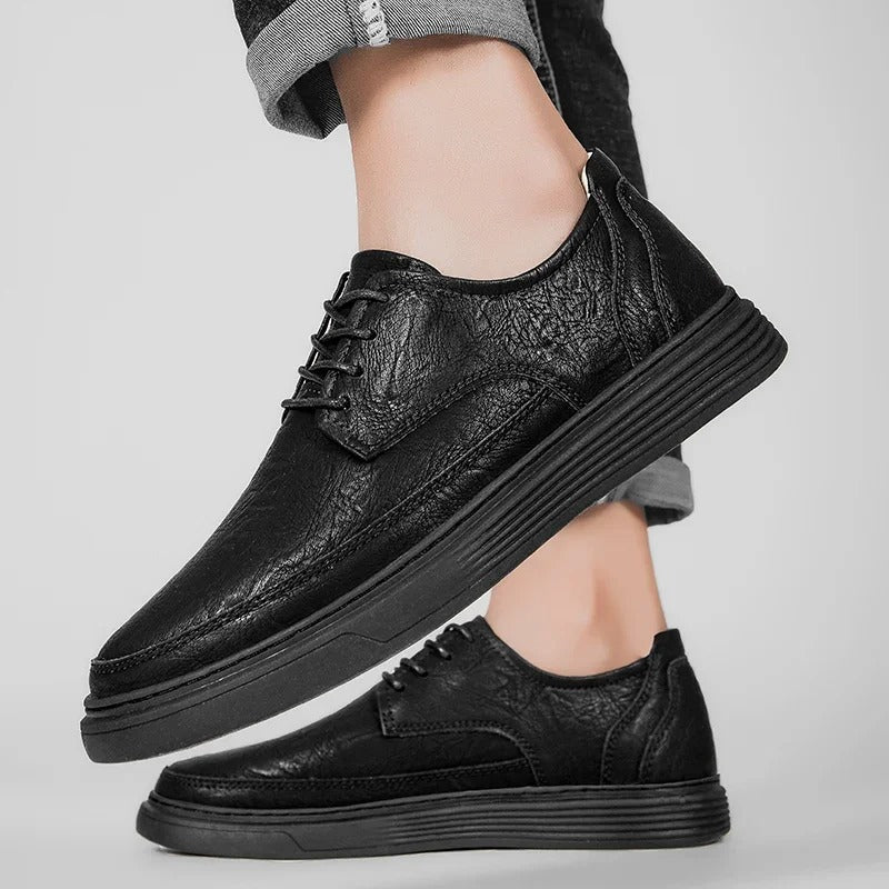 Full-Grain Leather Sneakers with Cushioned Sole