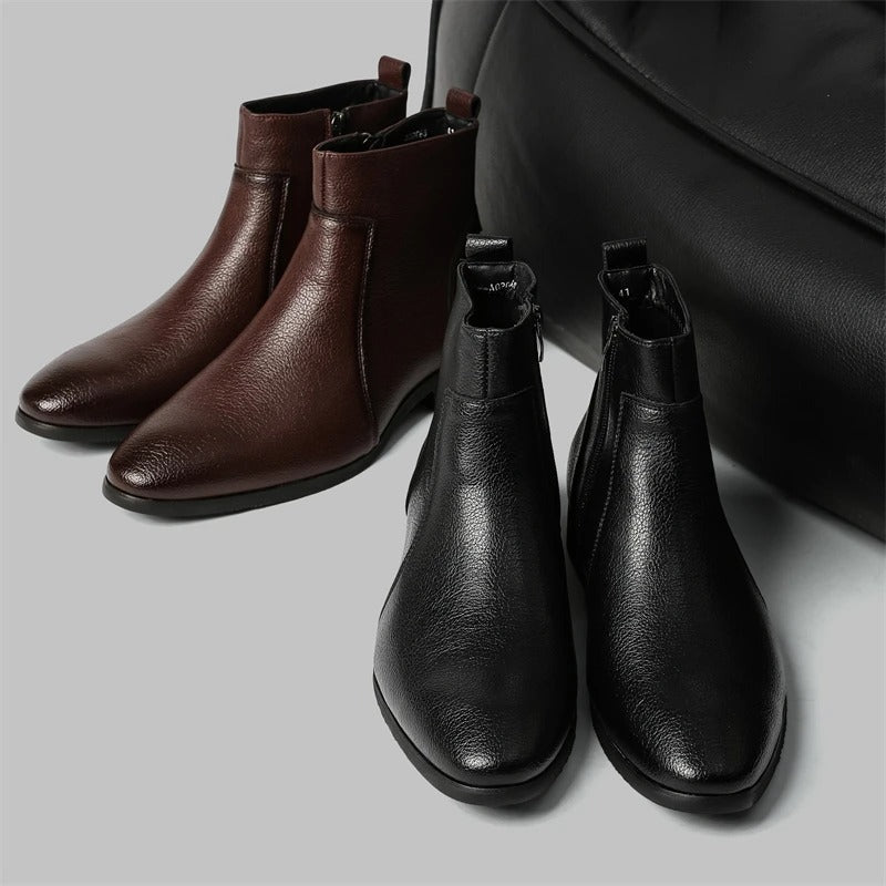 Refined Cowhide Leather Boots