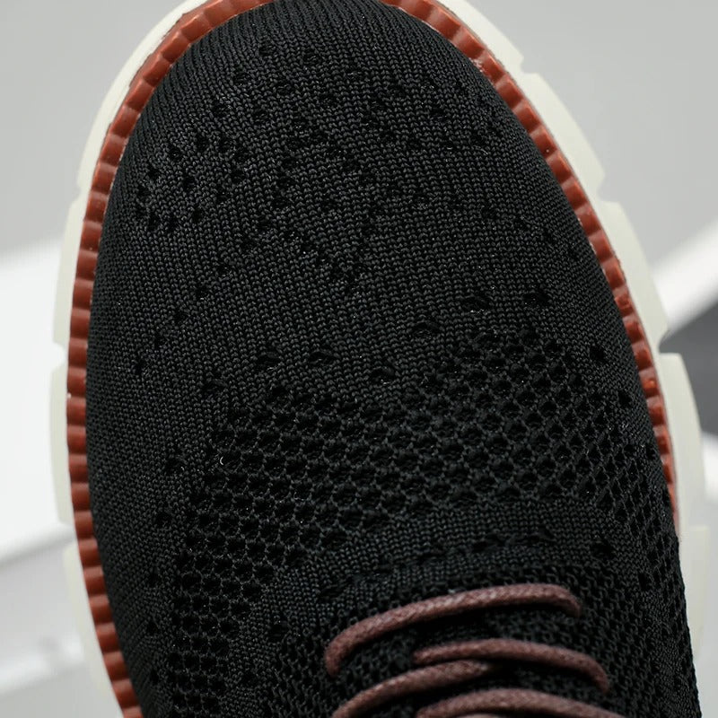 Knit Brogue Shoes with Memory Foam Insole and Breathable Upper