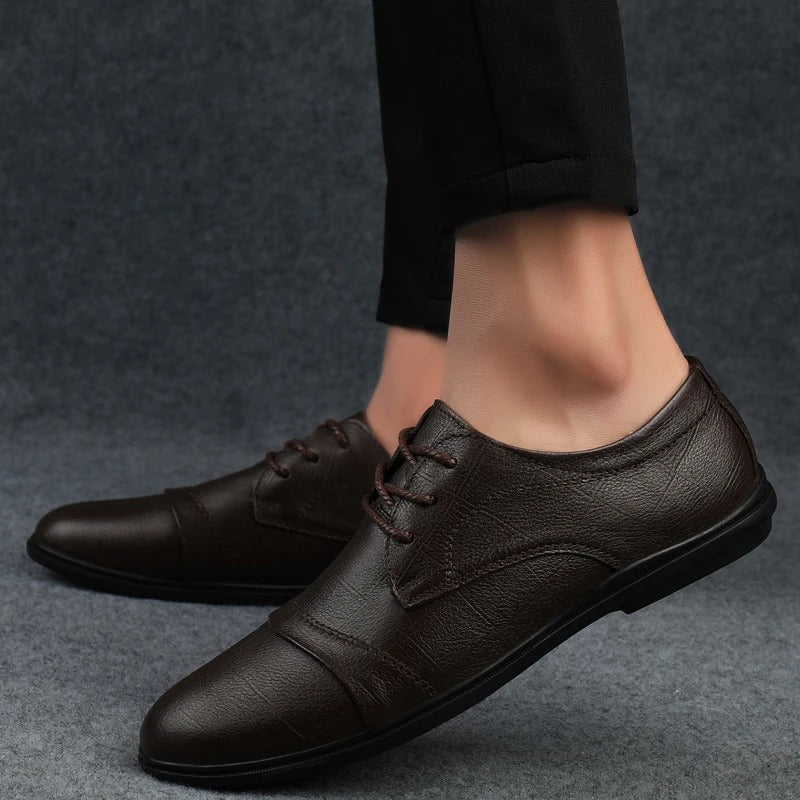 Full-Grain Leather Sneakers with Flexible Sole