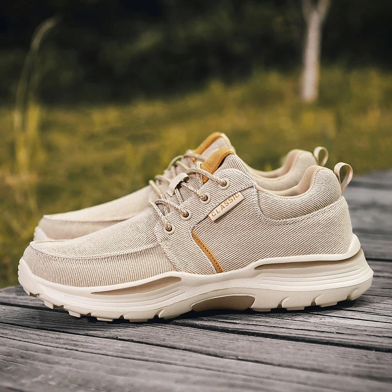 Canvas Sneakers with Moc-Toe Stitching