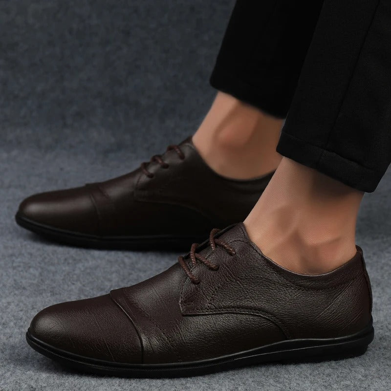 Full-Grain Leather Sneakers with Flexible Sole