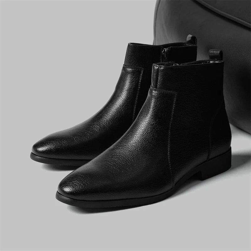 Refined Cowhide Leather Boots