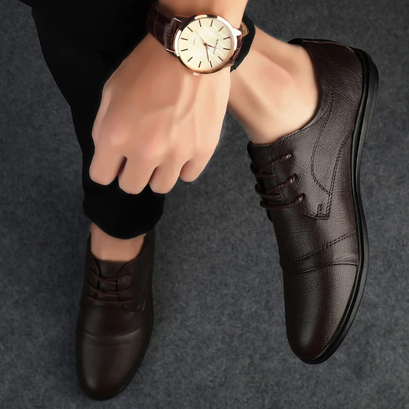 Full-Grain Leather Sneakers with Flexible Sole