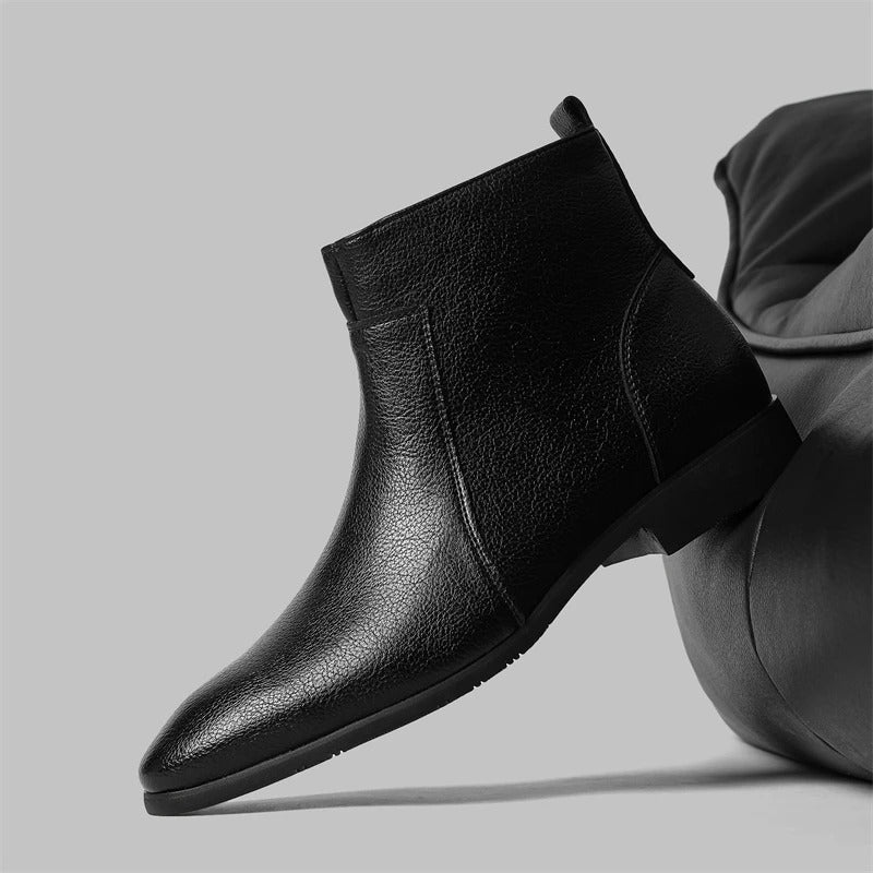 Refined Cowhide Leather Boots