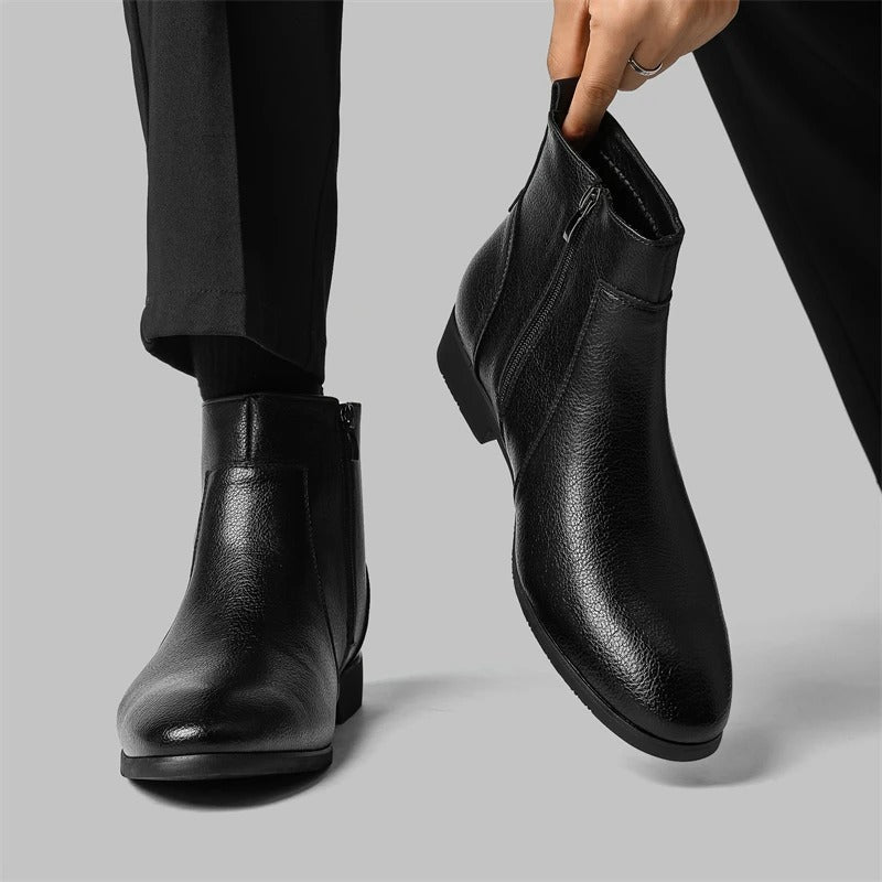 Refined Cowhide Leather Boots