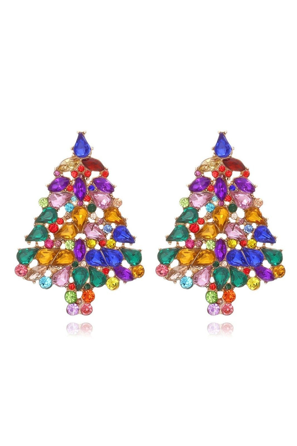Statement Diamante Christmas Tree Earrings