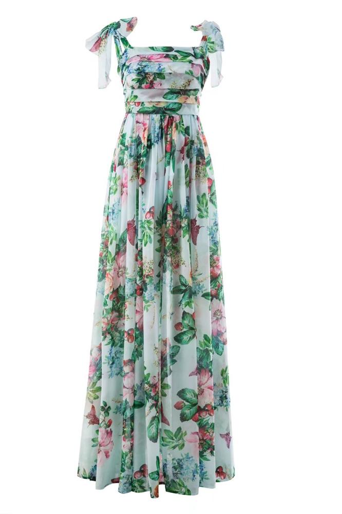 Dinah Patterned Strap Maxi-Length Dress