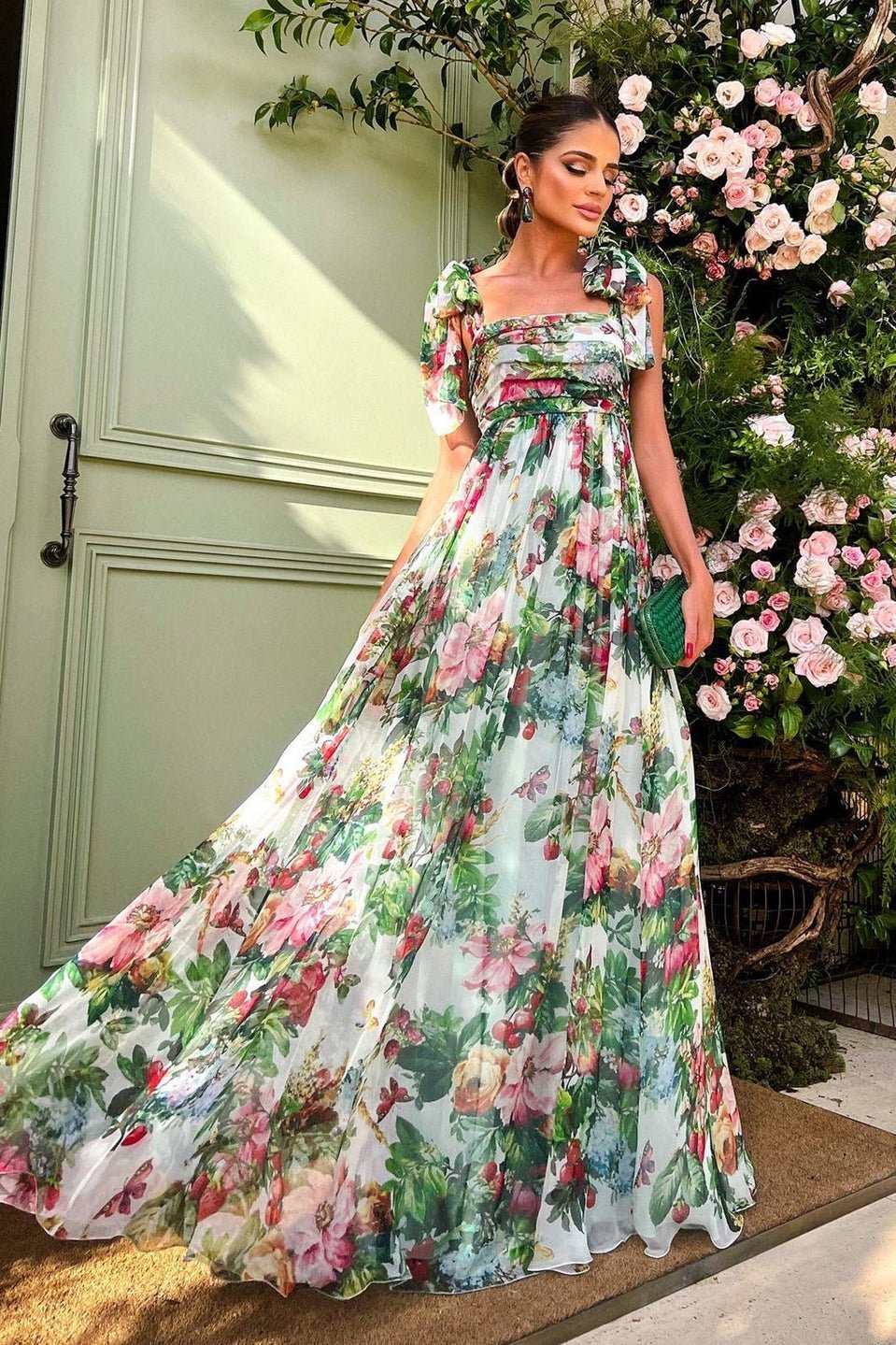 Dinah Patterned Strap Maxi-Length Dress