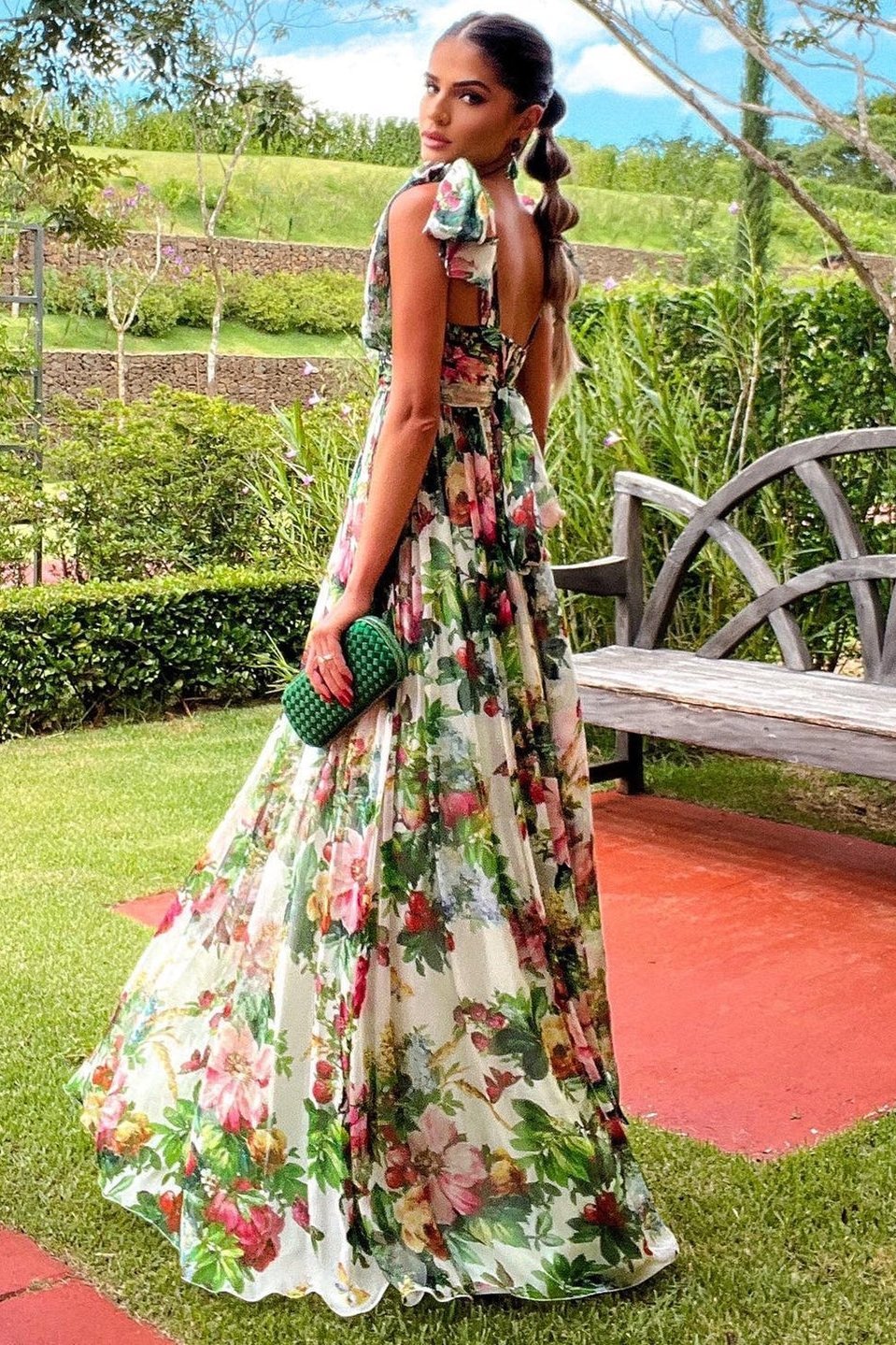 Dinah Patterned Strap Maxi-Length Dress