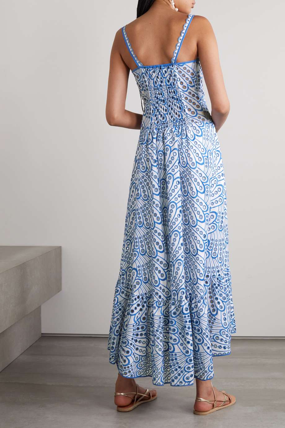 Modern Dolly Embroidered Lace Midi Bustier Dress