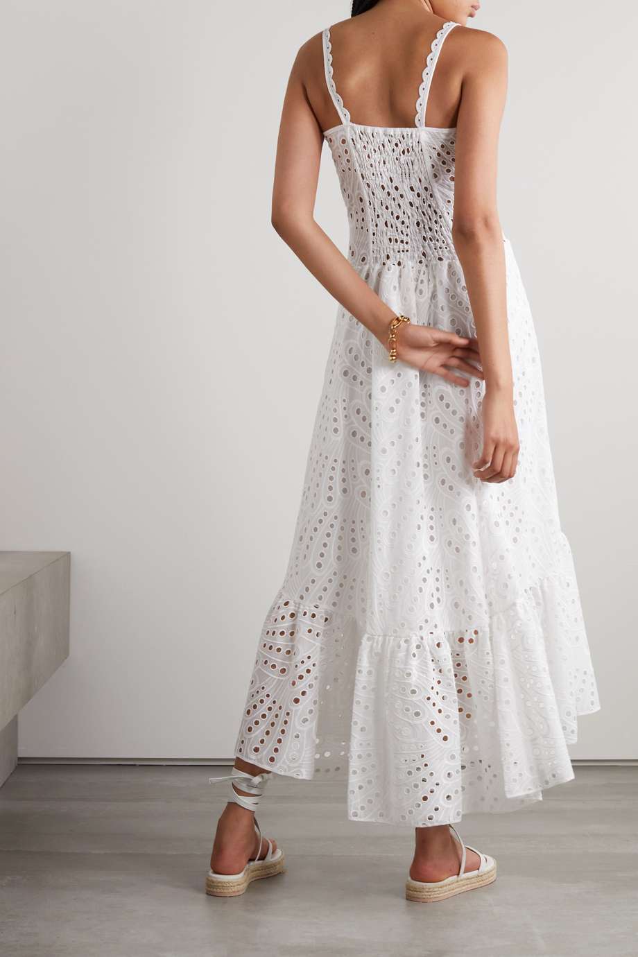 Modern Dolly Embroidered Lace Midi Bustier Dress