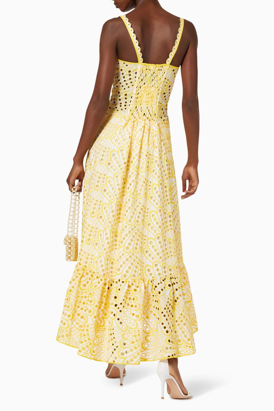 Modern Dolly Embroidered Lace Midi Bustier Dress