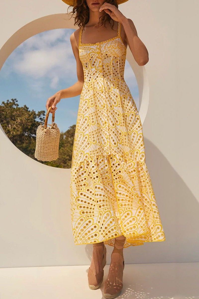 Modern Dolly Embroidered Lace Midi Bustier Dress