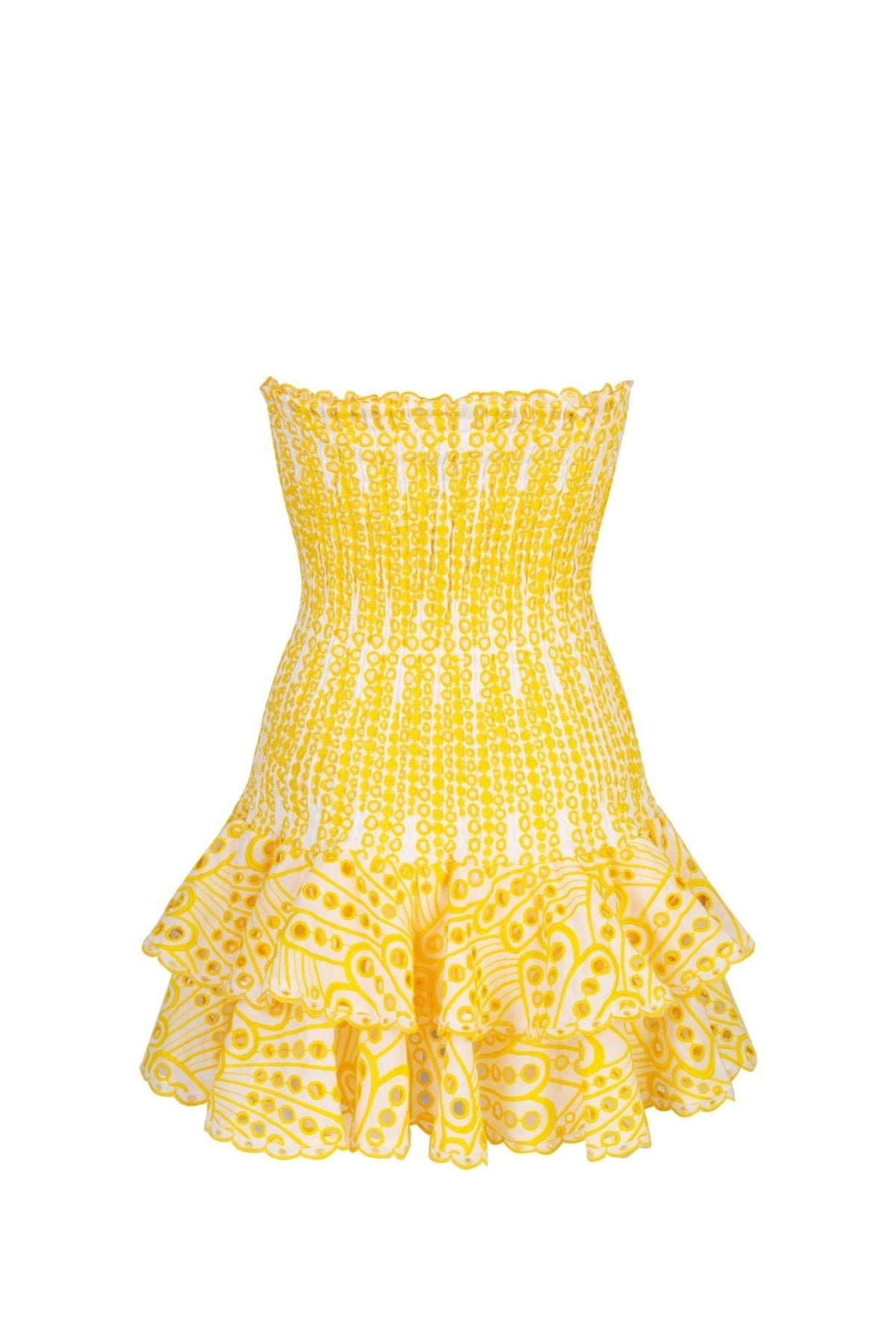 Dolly Embroidered Lace Strapless Mini Fitted Dress