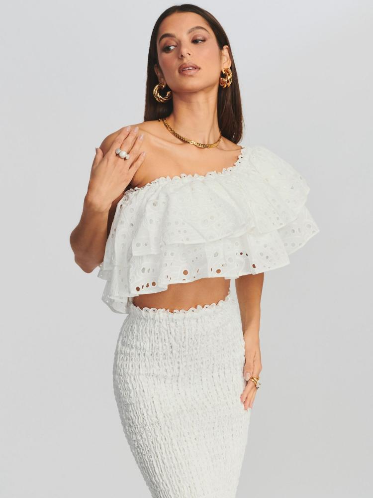 Dolly Embroidered Lace Tiered Ruffled Maxi-Length Dress Set