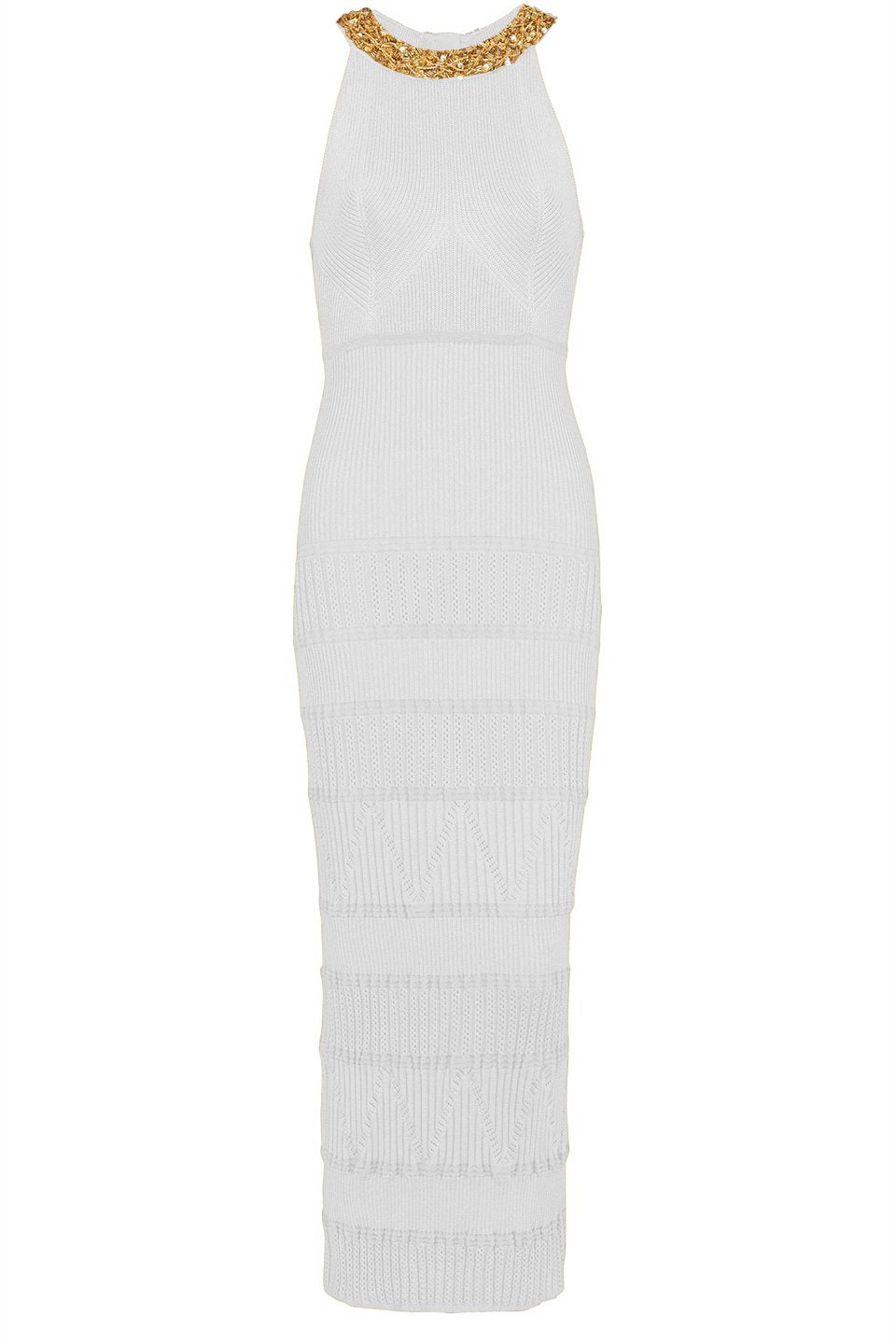Modern Donna Embroidered Turtleneck Midi Knit Dress