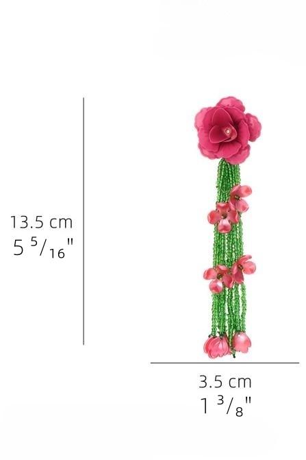 Statement Donna Flower Tassel Earrings