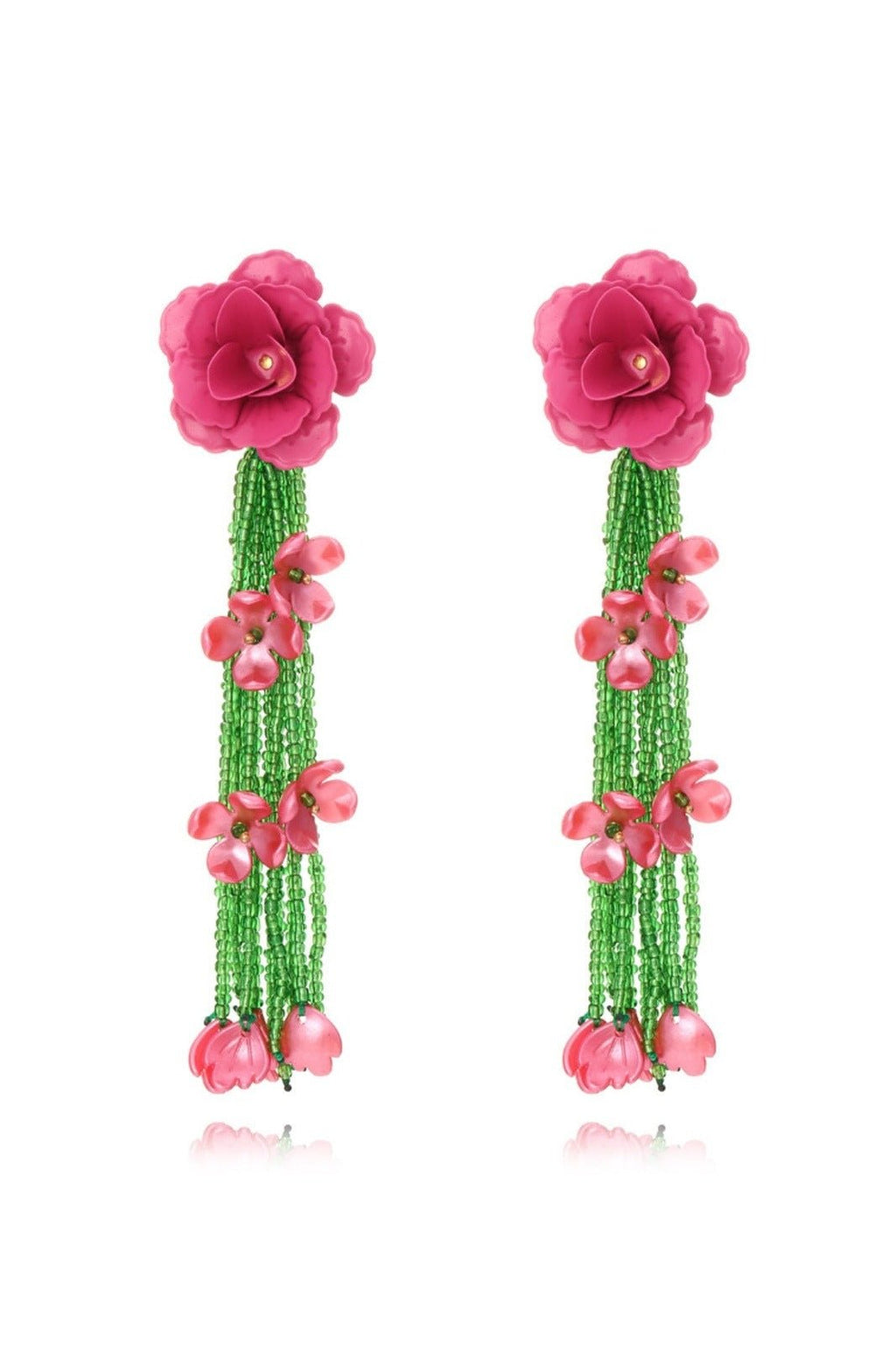 Statement Donna Flower Tassel Earrings
