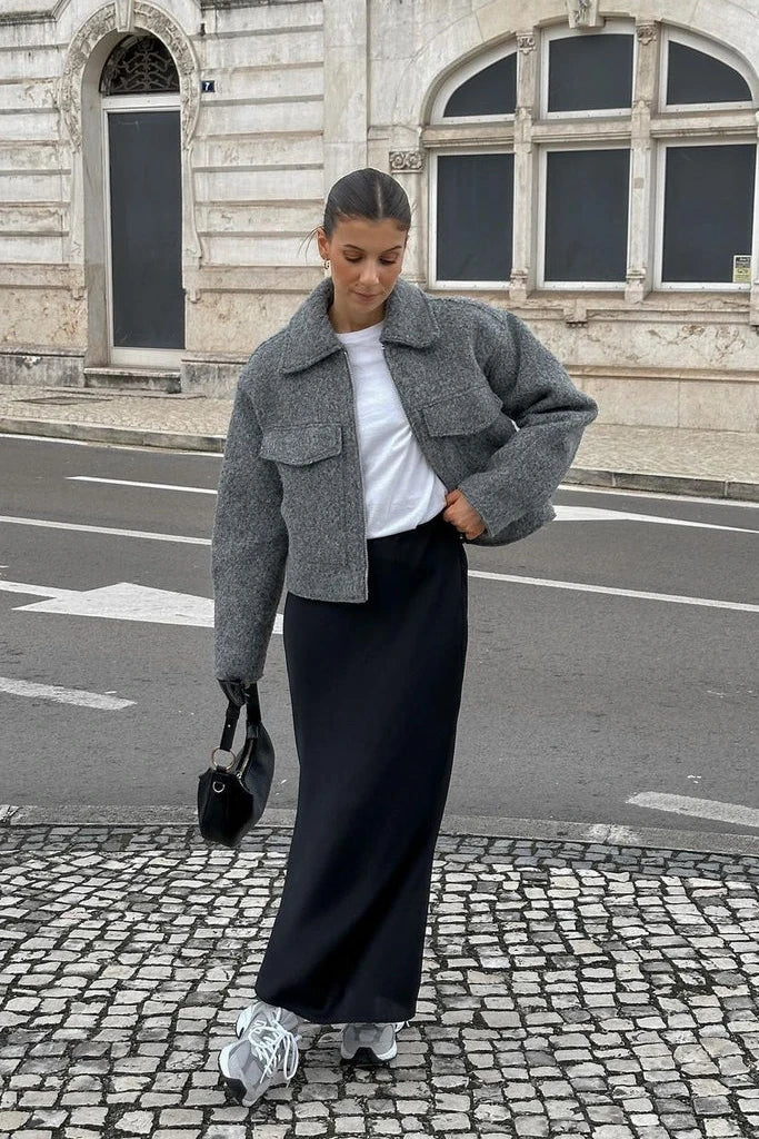 Modern Cropped Jacket - Gray