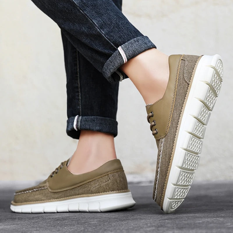 Canvas Loafers with Shock-Absorbing Sole