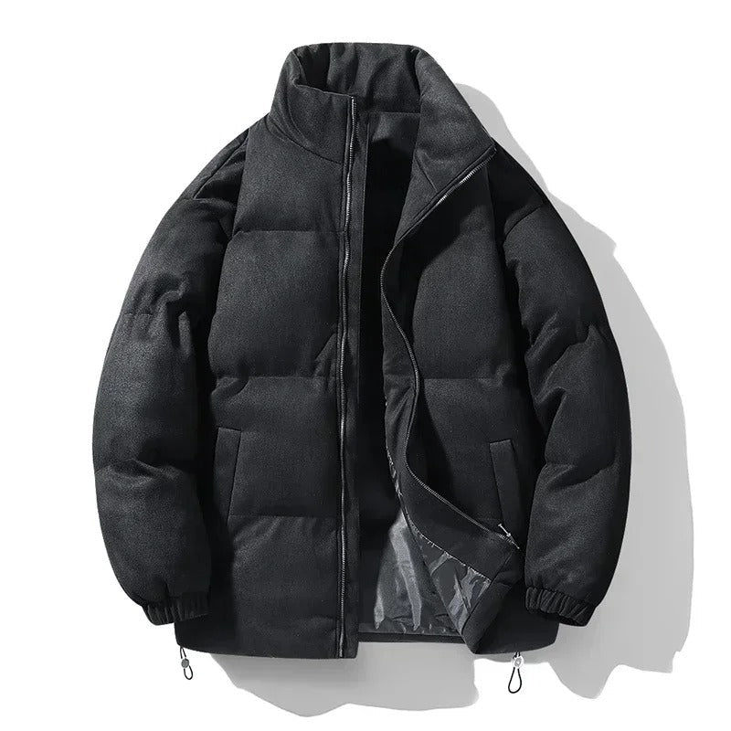 Wool Blend Jacket with Stand Collar