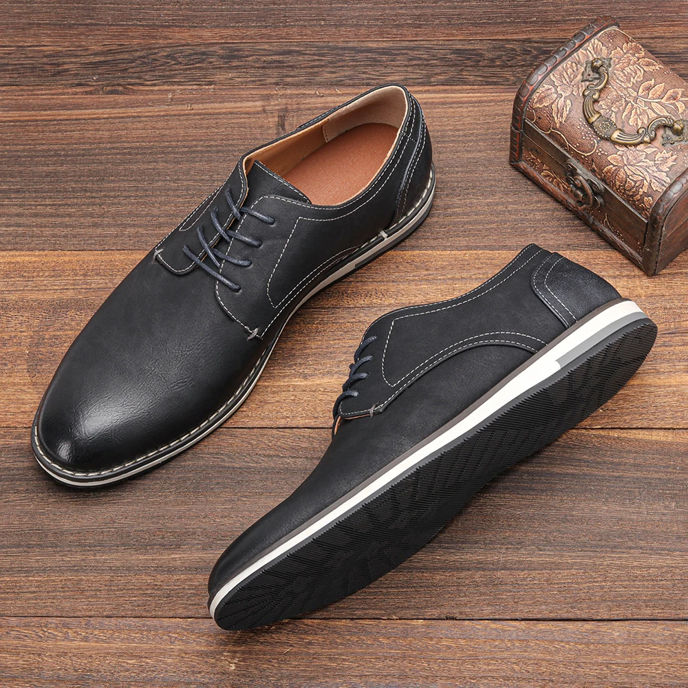 Leather Derby Shoes with Cushioned Insole