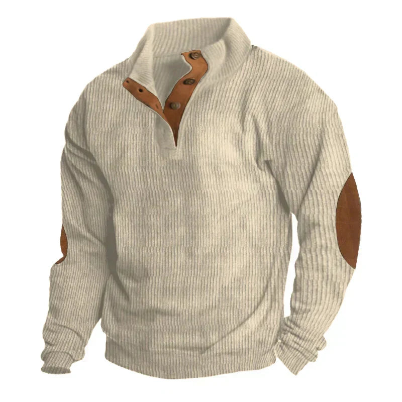 Wool Blend Sweater with Button Front