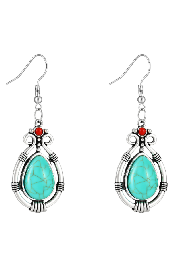 Women's Western Retro Turquoise Earrings