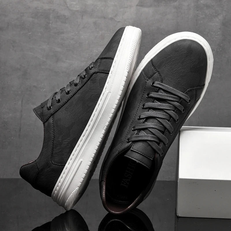 Cowhide Leather Sneakers with All-Day Comfort