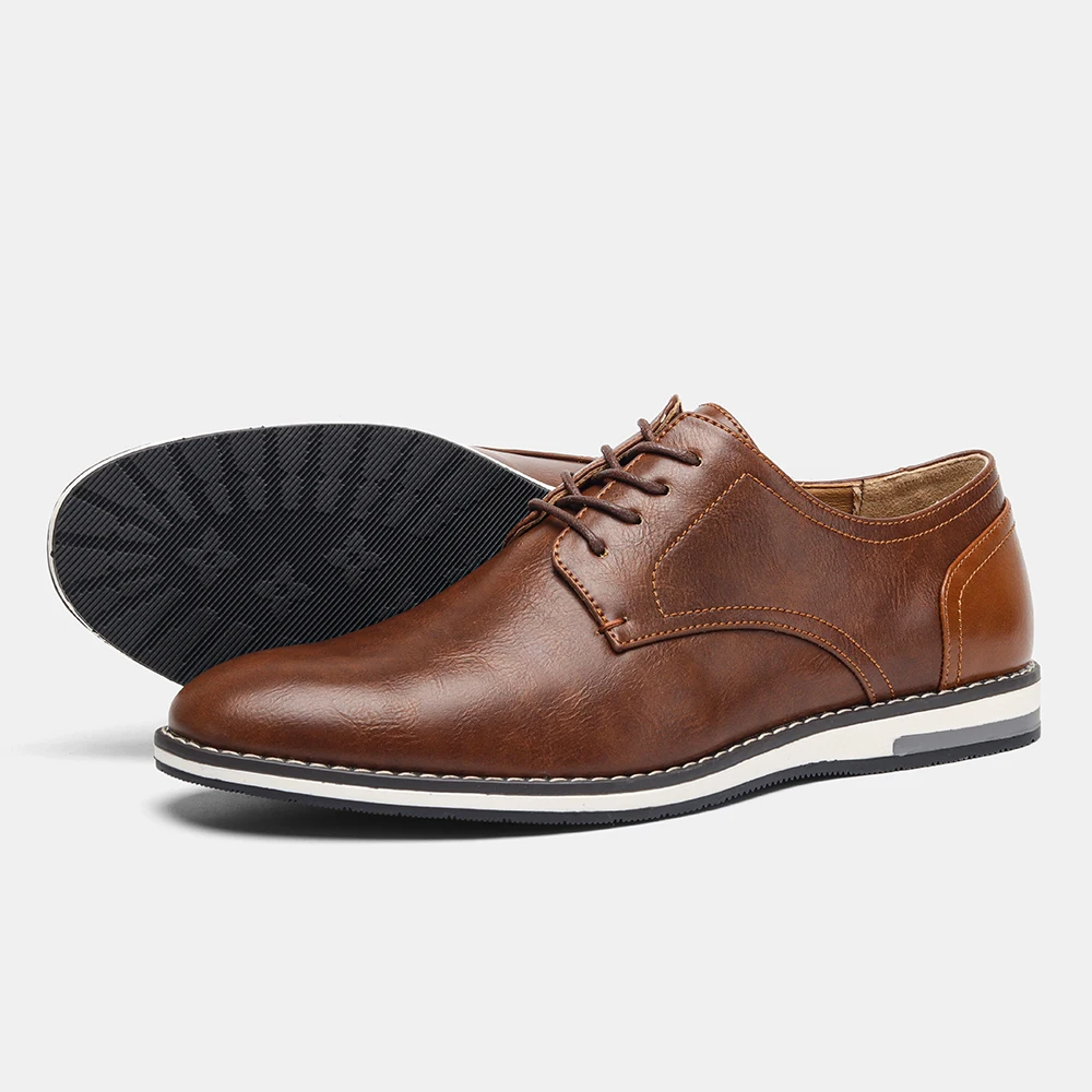 Leather Derby Shoes with Cushioned Insole