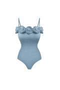 French Style Swimsuit with Handcrafted Flower Applique