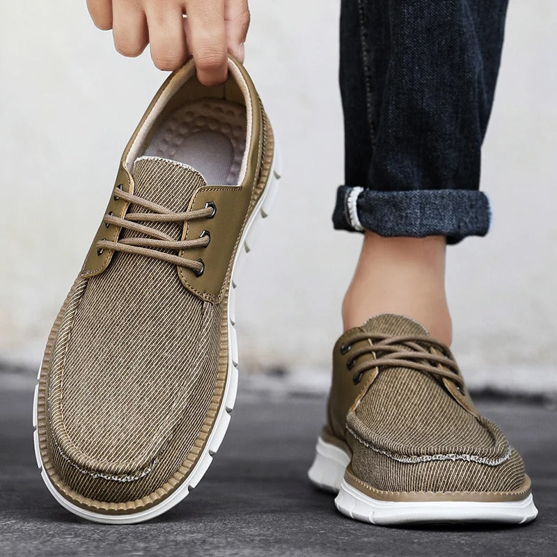 Canvas Loafers with Shock-Absorbing Sole