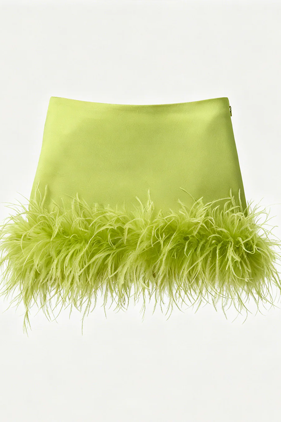 Coordinated Lime Sheer Cape Feather Skirt Set