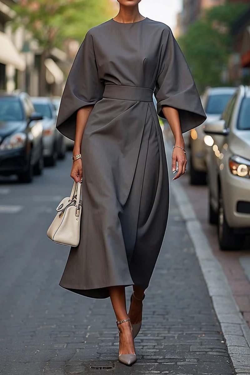 Refined Solid Waist Dress