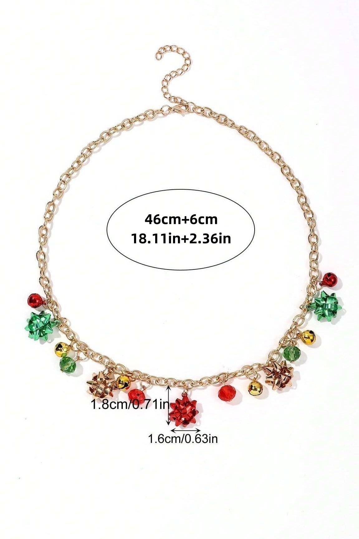 Statement Eileen Christmas Jingle Bell Alloy Flower Necklace