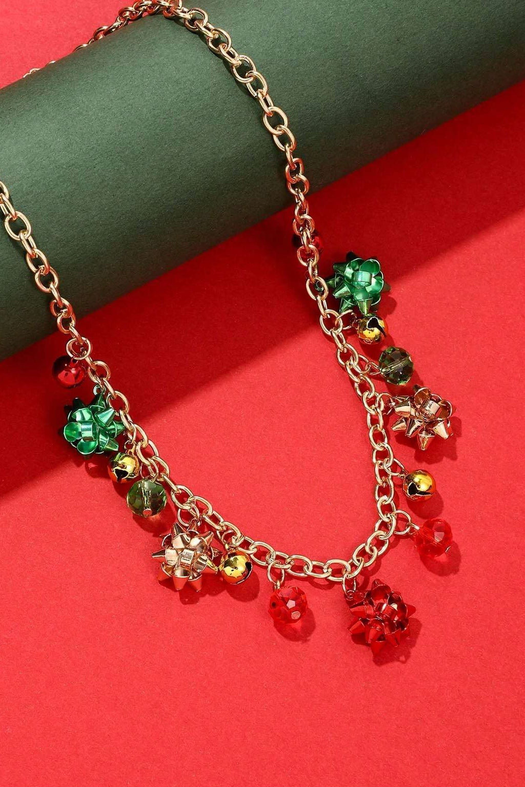 Statement Eileen Christmas Jingle Bell Alloy Flower Necklace