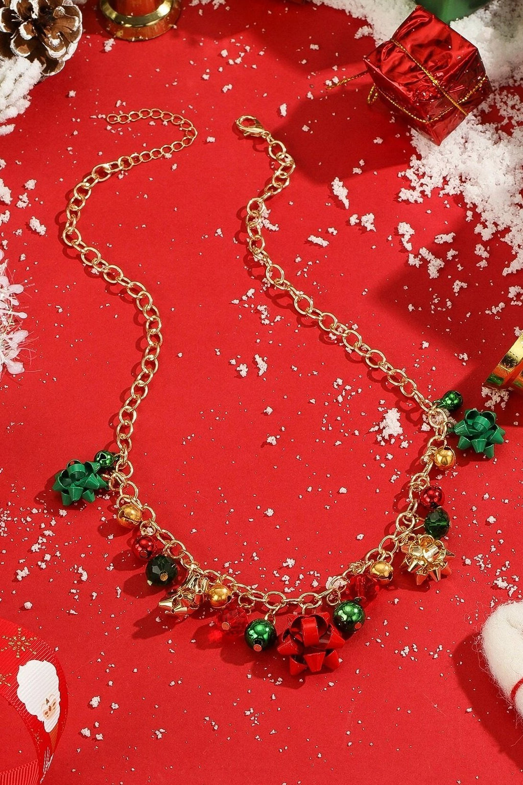 Statement Eileen Christmas Jingle Bell Alloy Flower Necklace
