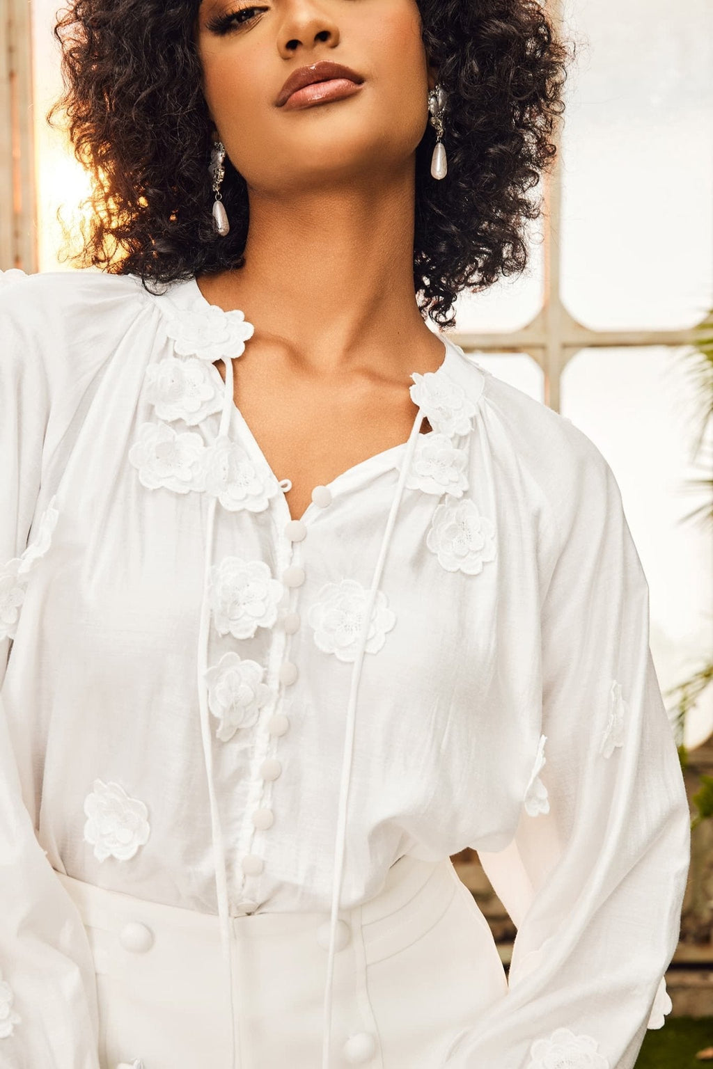 Ella Flower V-Neck Blouse