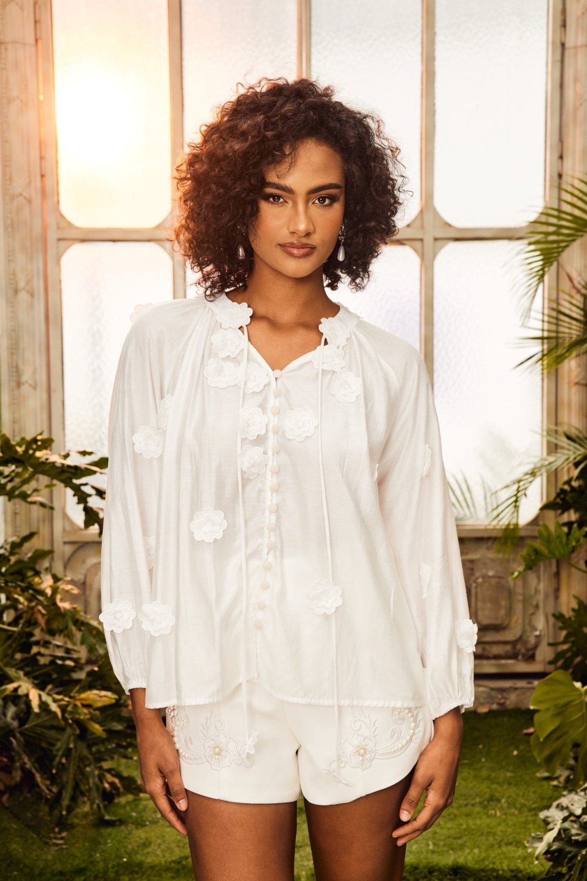 Ella Flower V-Neck Blouse