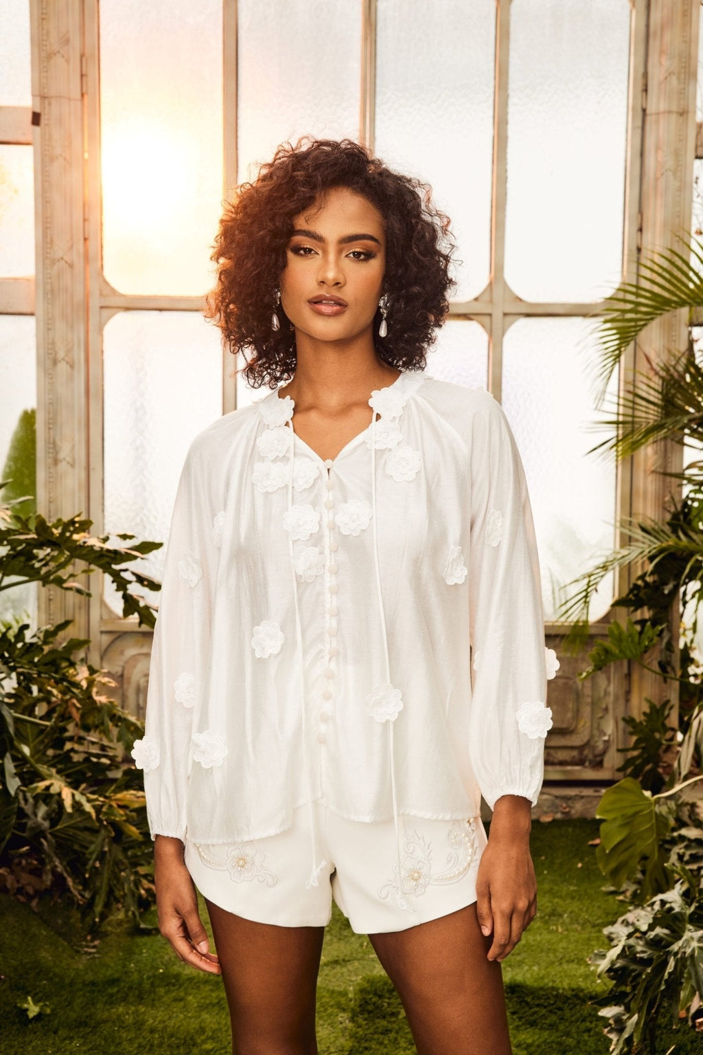 Ella Flower V-Neck Blouse