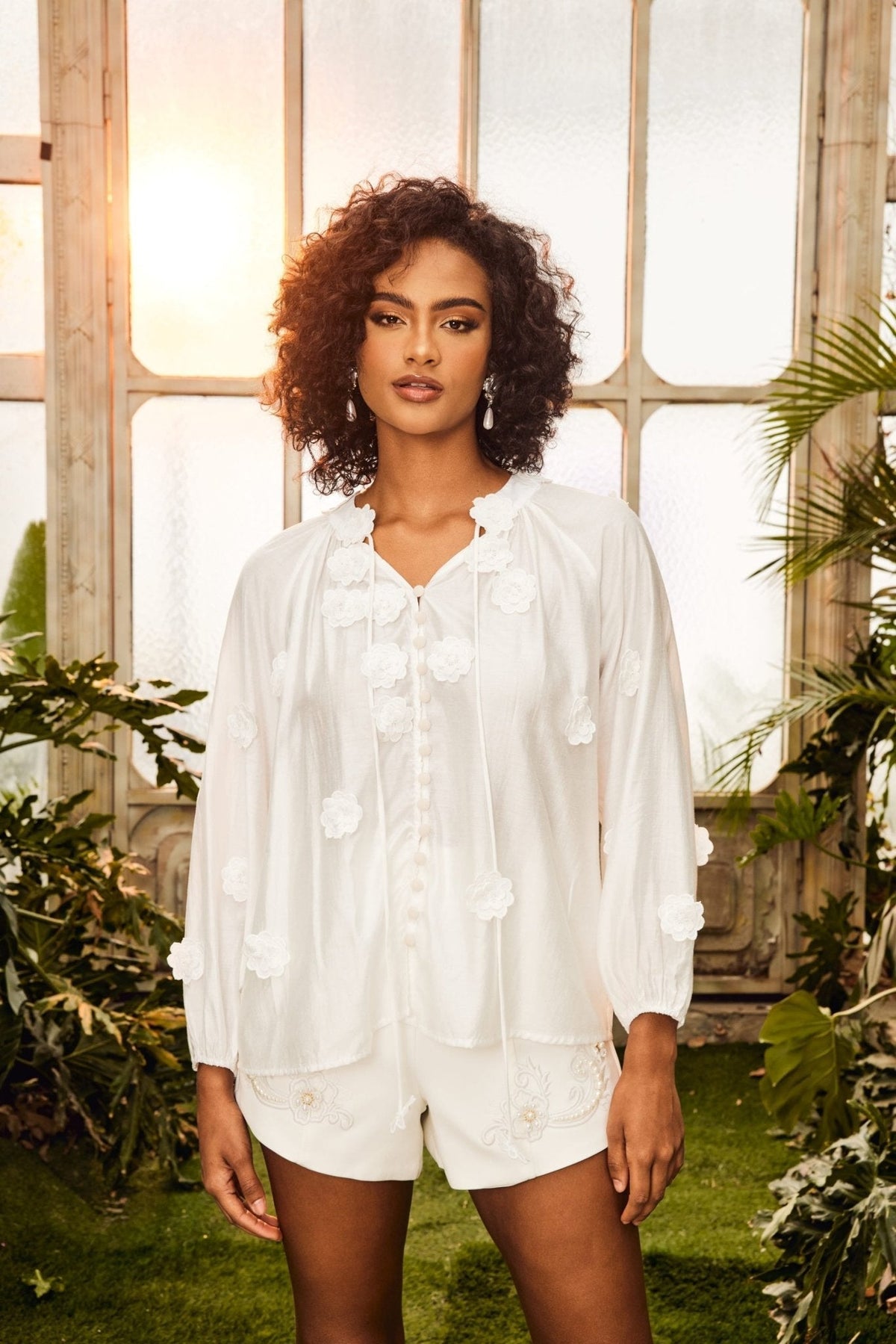 Ella Flower V-Neck Blouse